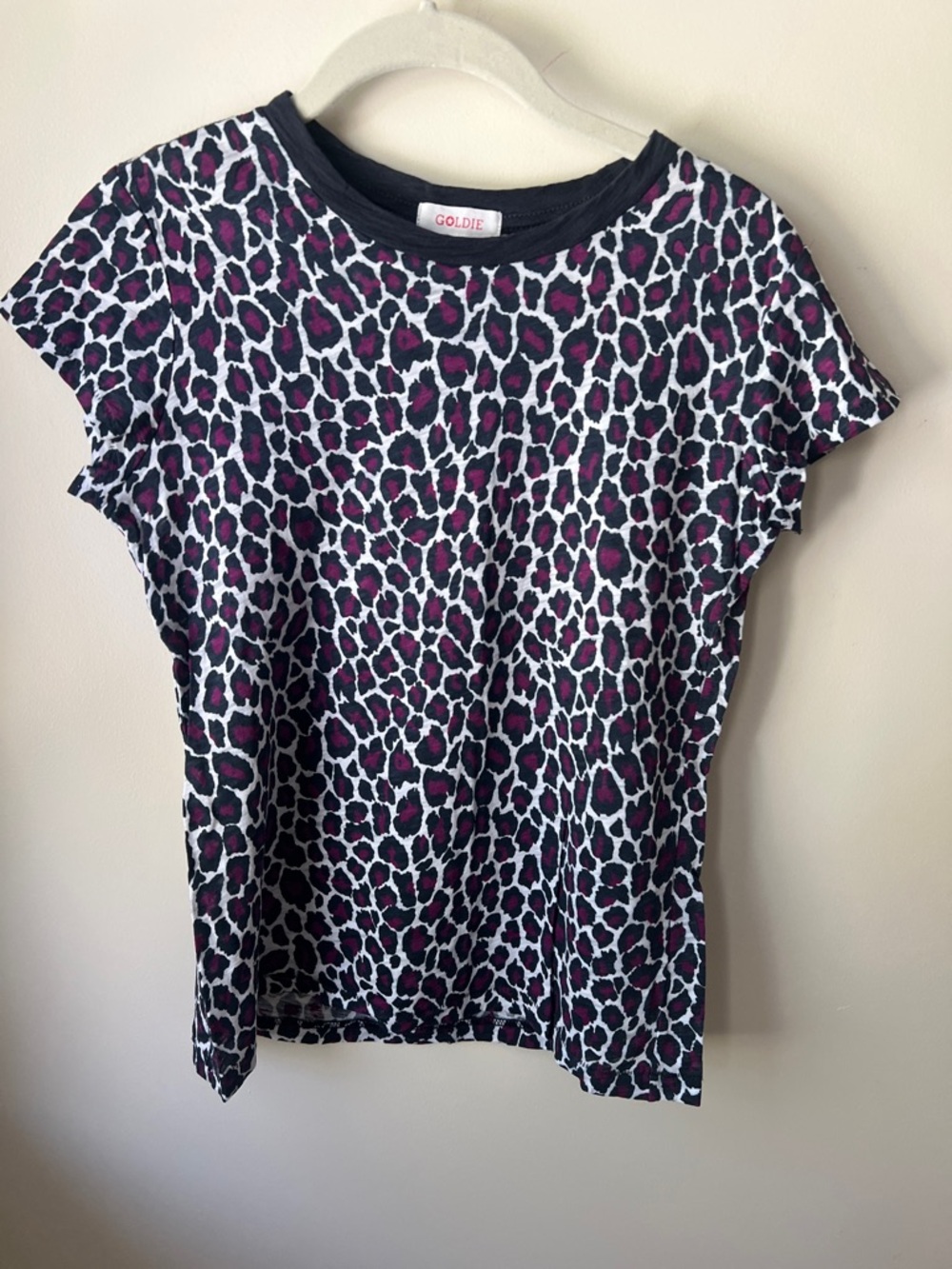 Goldie Navy and Purple Leopard Print Short Sleeve Tee